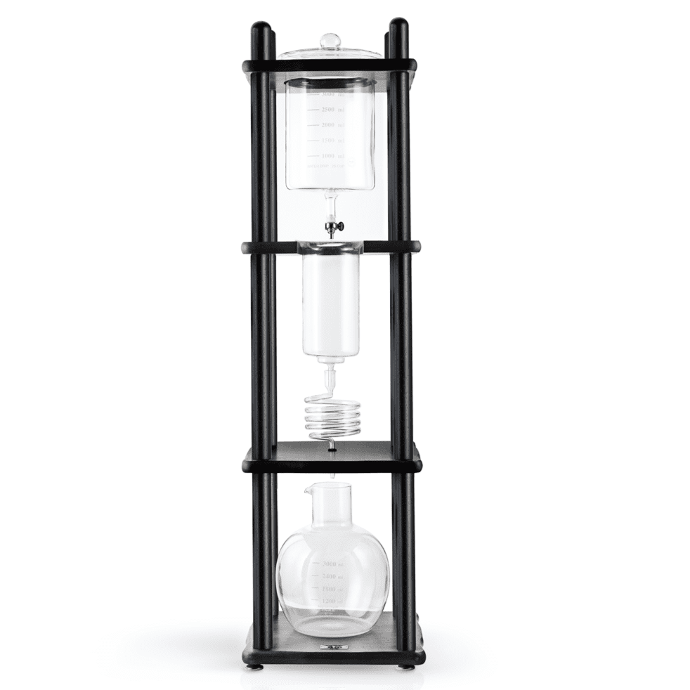 Yama Glass Cold Brew Tower – Black Straight Frame – 25 Cup (100 oz)
