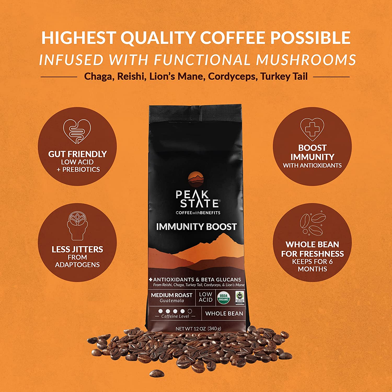 [FM] IMMUNITY BOOST Medium Roast - 5lb Whole Bean