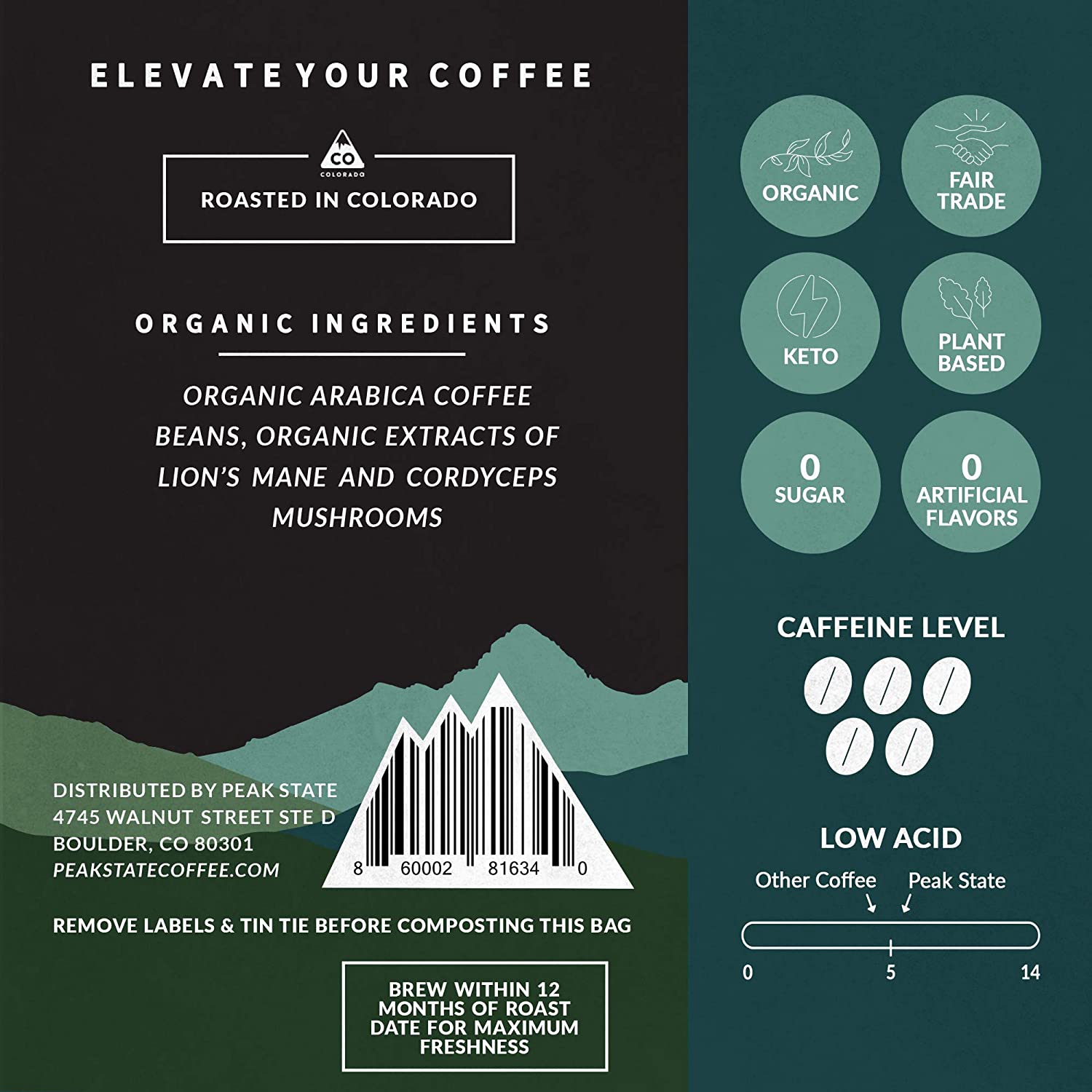 [FM] BRAIN SUSTAIN Dark Roast - 5lb Whole Bean