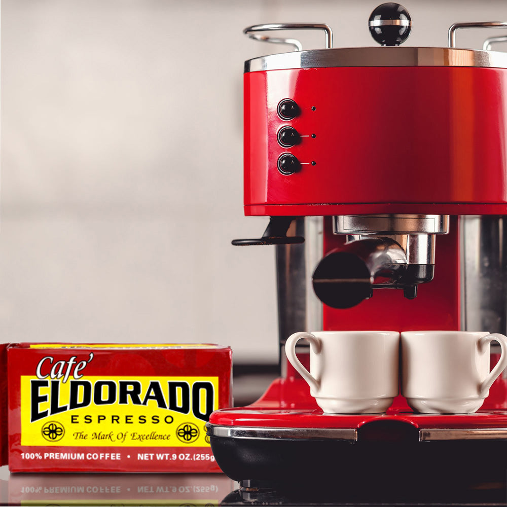 Espresso Ground Coffee - Café Eldorado 9 oz Brick (12-Pack) | Dark Roast Arabica Espresso