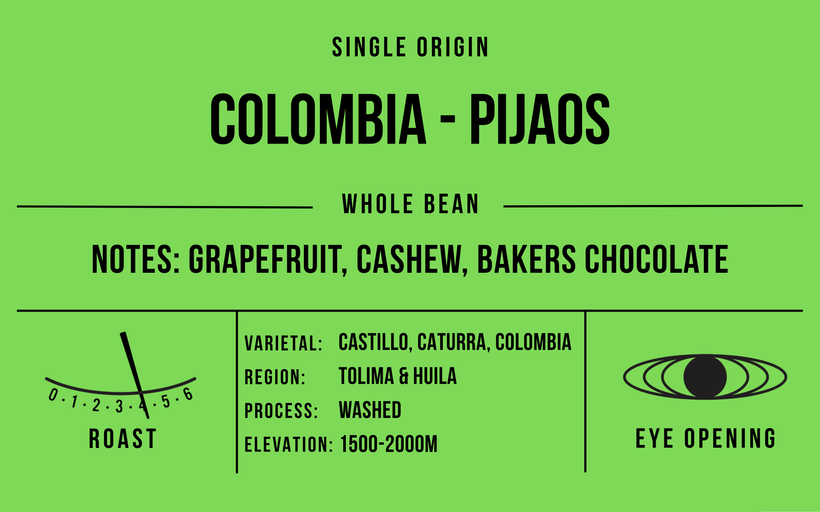 Colombia Pijaos, City+ (med+) Roast