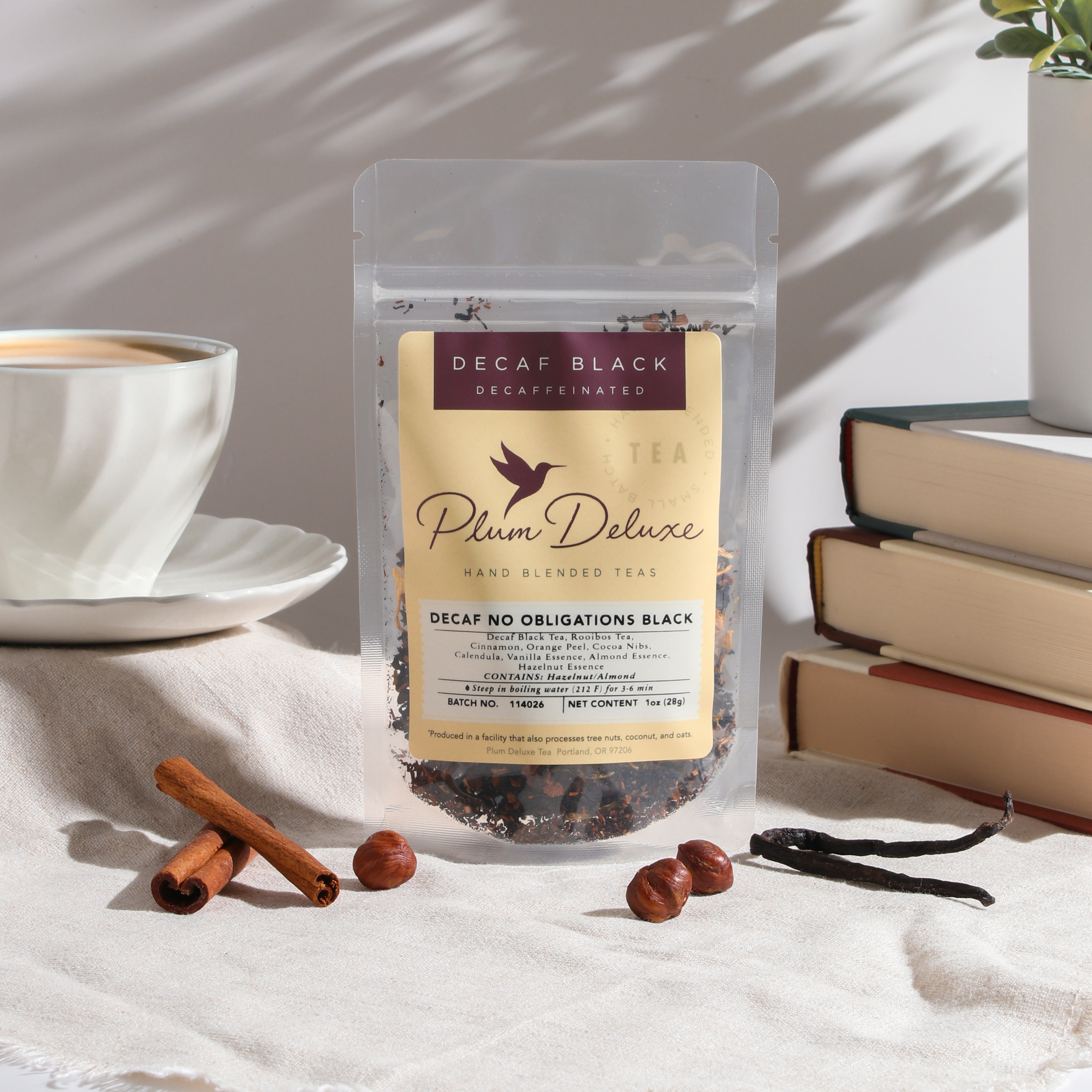 Decaf No Obligations Black Tea (Hazelnut - Almond - Cinnamon)
