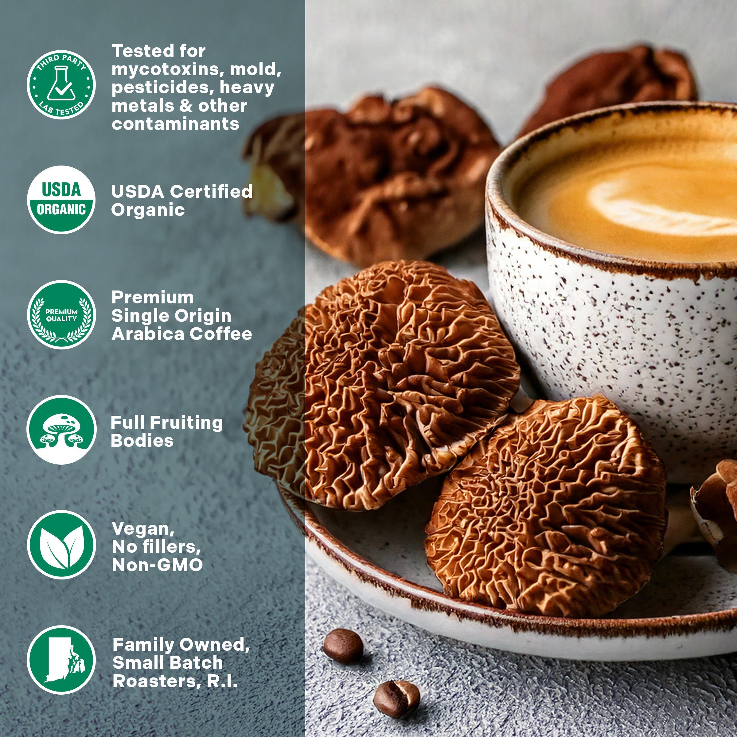 Turkey Tail & Cordyceps Mushroom Coffee Adaptogens Blend