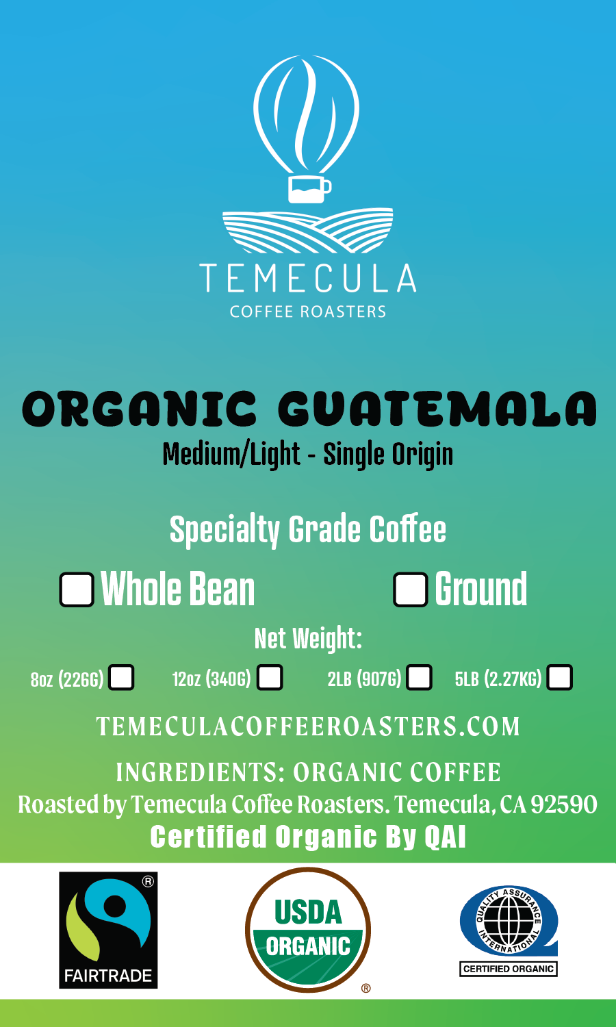Organic Fairtrade® Guatemala - Medium Roast