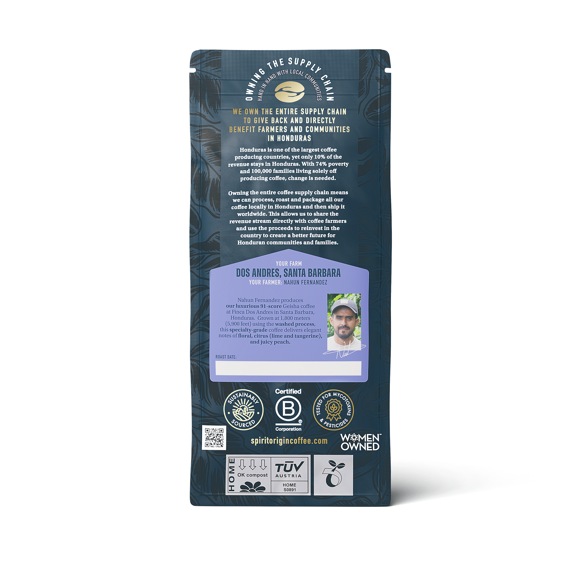 Honduras Dos Andres Gesha Washed – Light Roast Specialty Coffee, 50g Sample