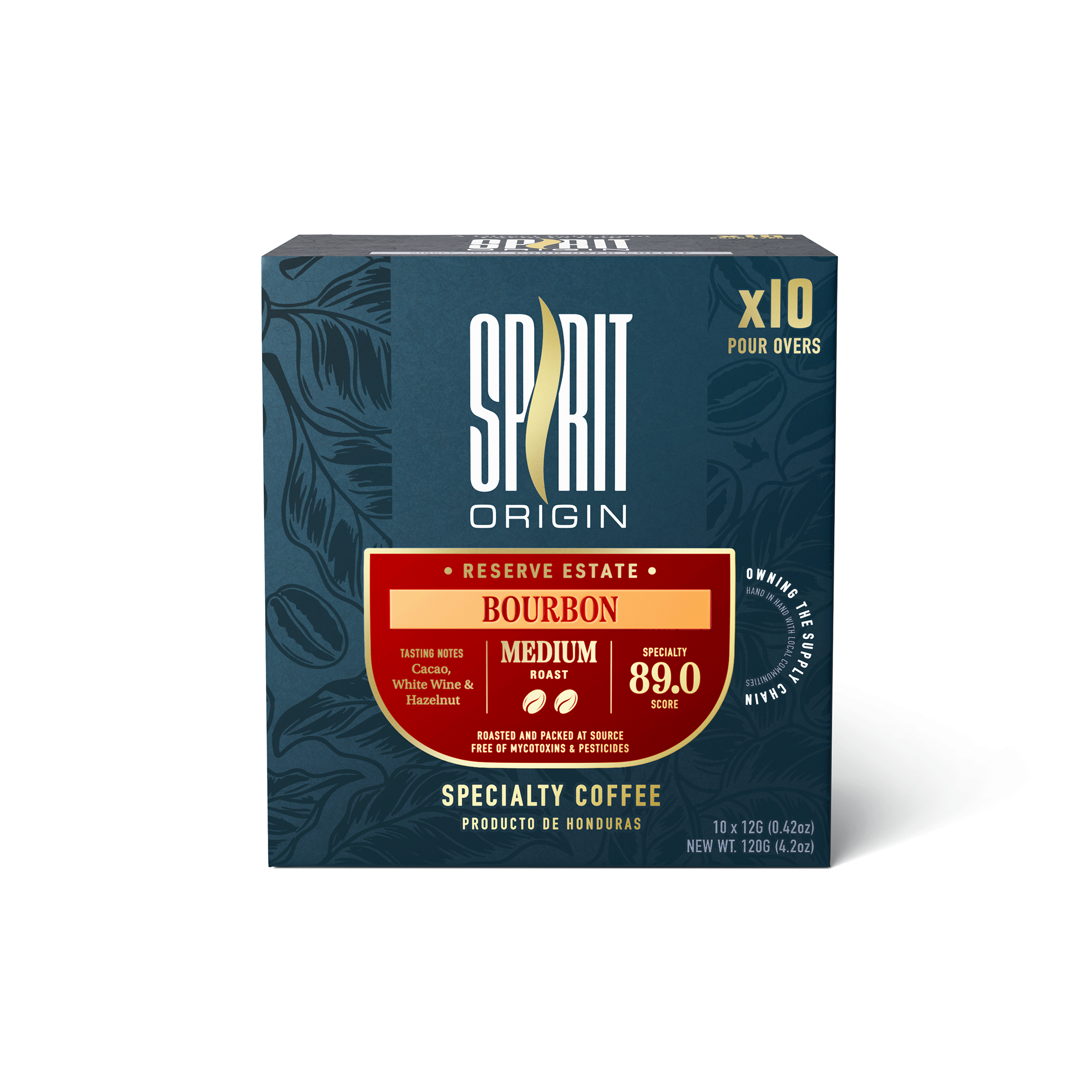 Single-Serve Pour-Over Drip Coffee Bags – Bourbon Medium Roast Specialty Coffee (10-Pack)