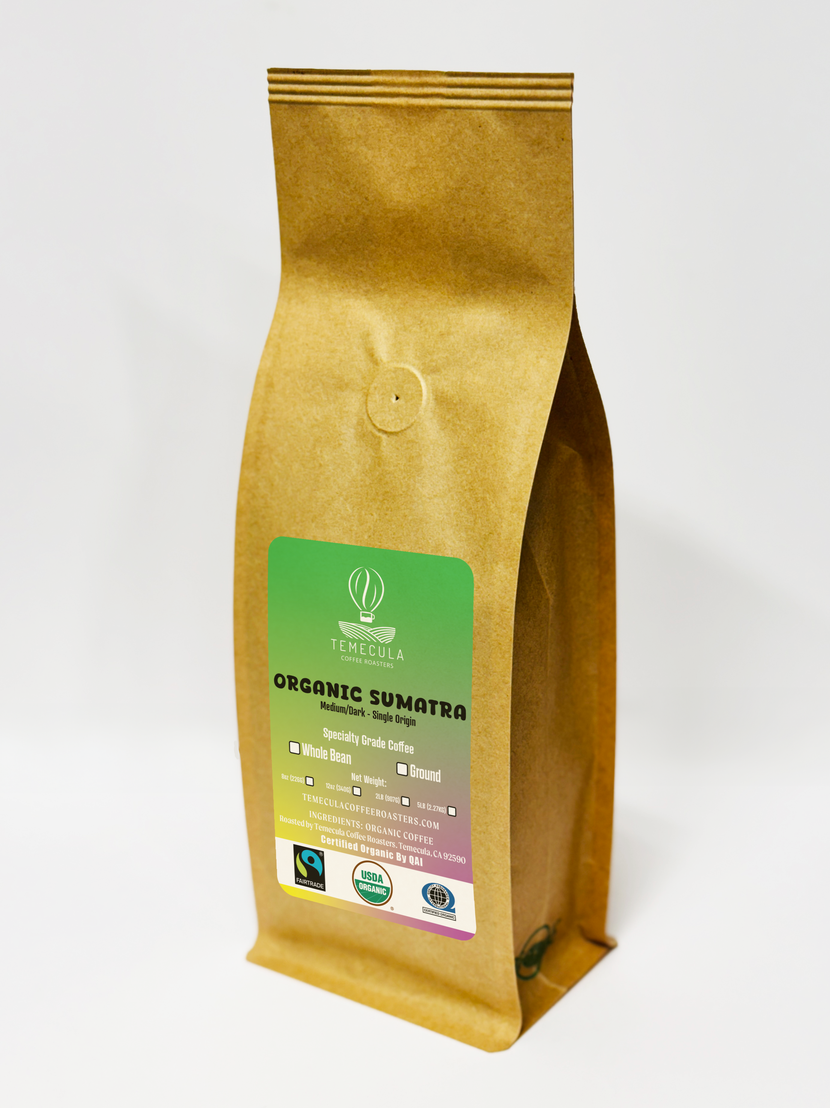 Organic Fairtrade® Sumatra - Medium/Dark Roast