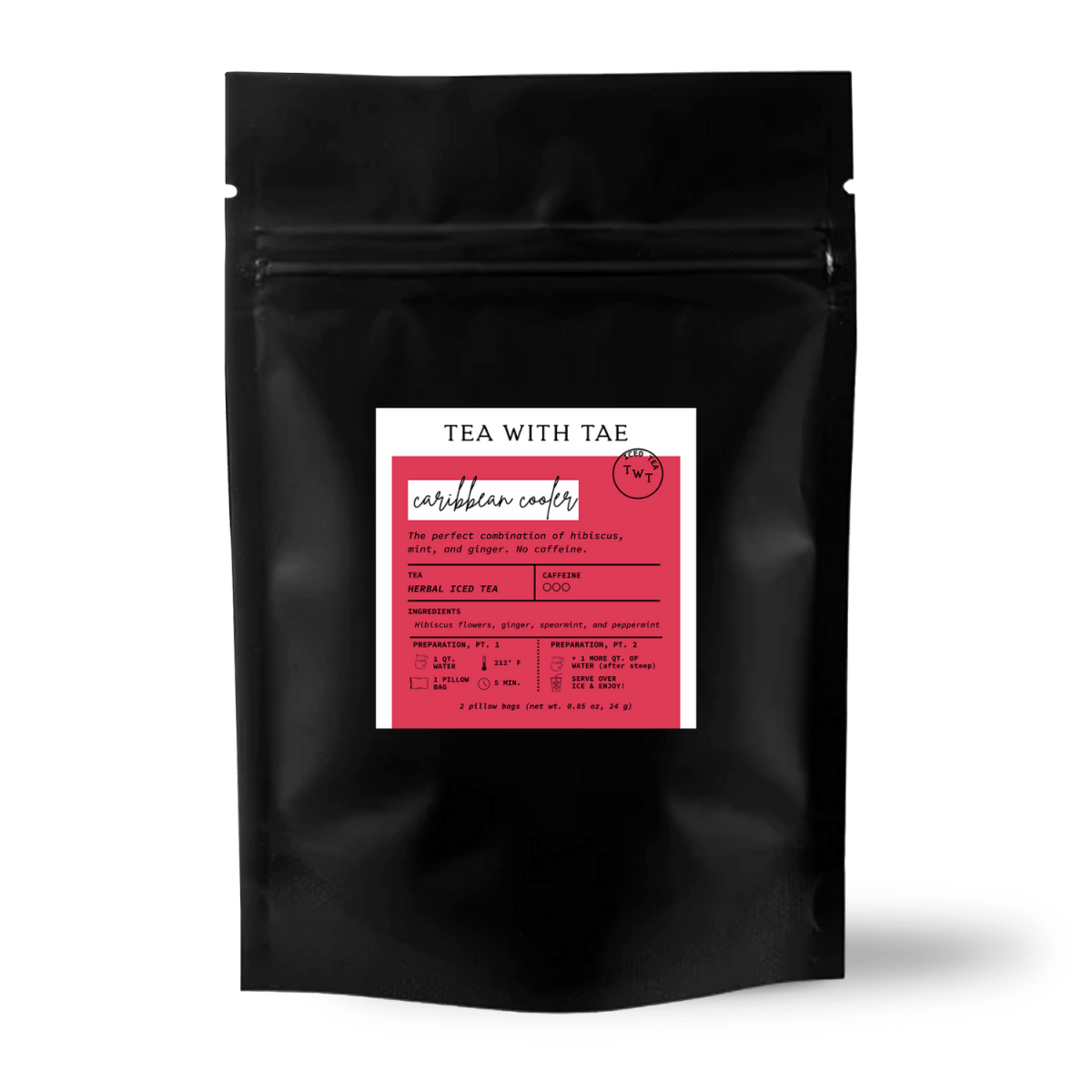 Caribbean Cooler Iced Herbal Tea Sampler Pouch (2 Pillow Bags)