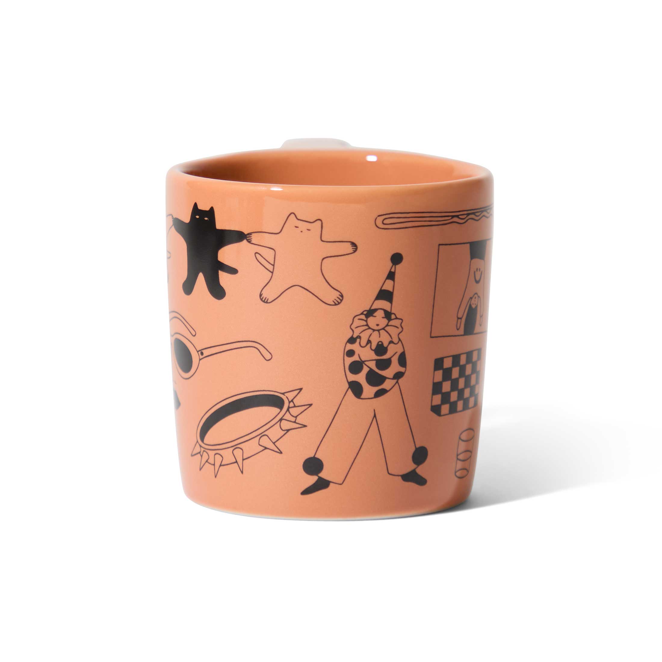 notNeutral x Katya Krasnova Lino Coffee Mug (10oz) - Cats & Tats Papaya