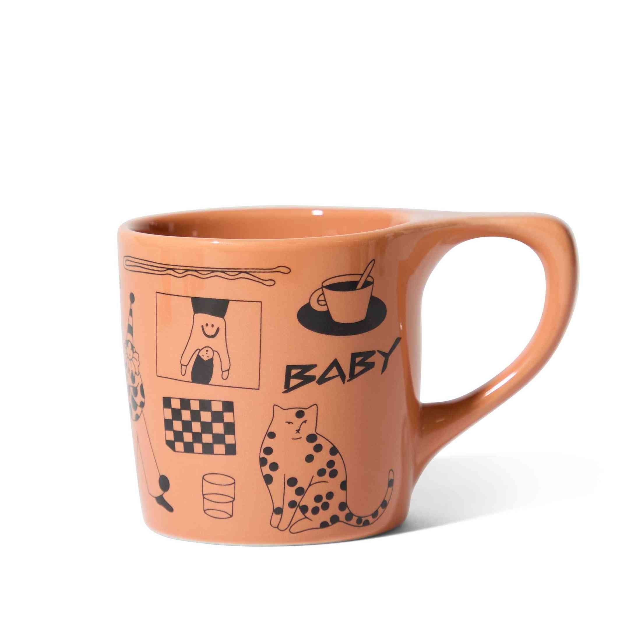 notNeutral x Katya Krasnova Lino Coffee Mug (10oz) - Cats & Tats Papaya