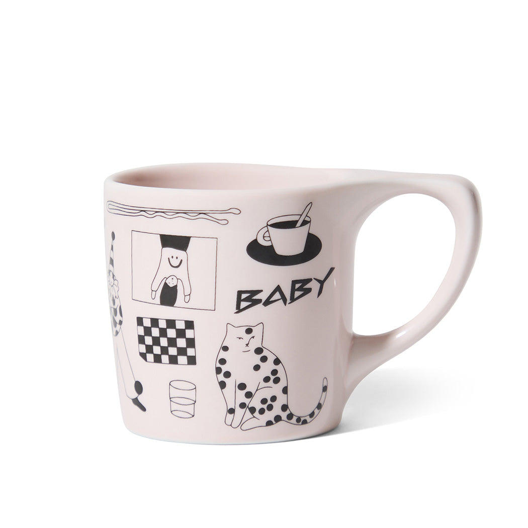 notNeutral x Katya Krasnova Lino Coffee Mug (10oz) - Cats & Tats Pink