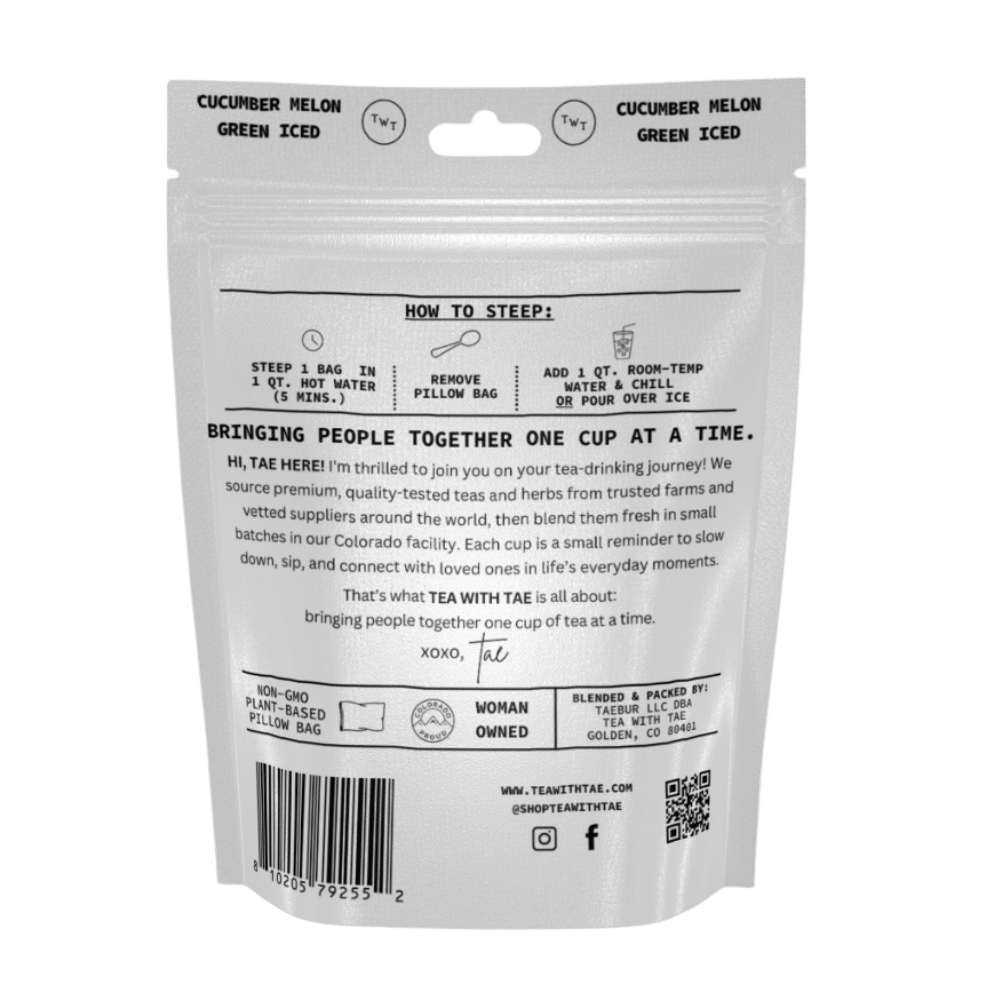 Cucumber Melon Green Iced Tea Pouch