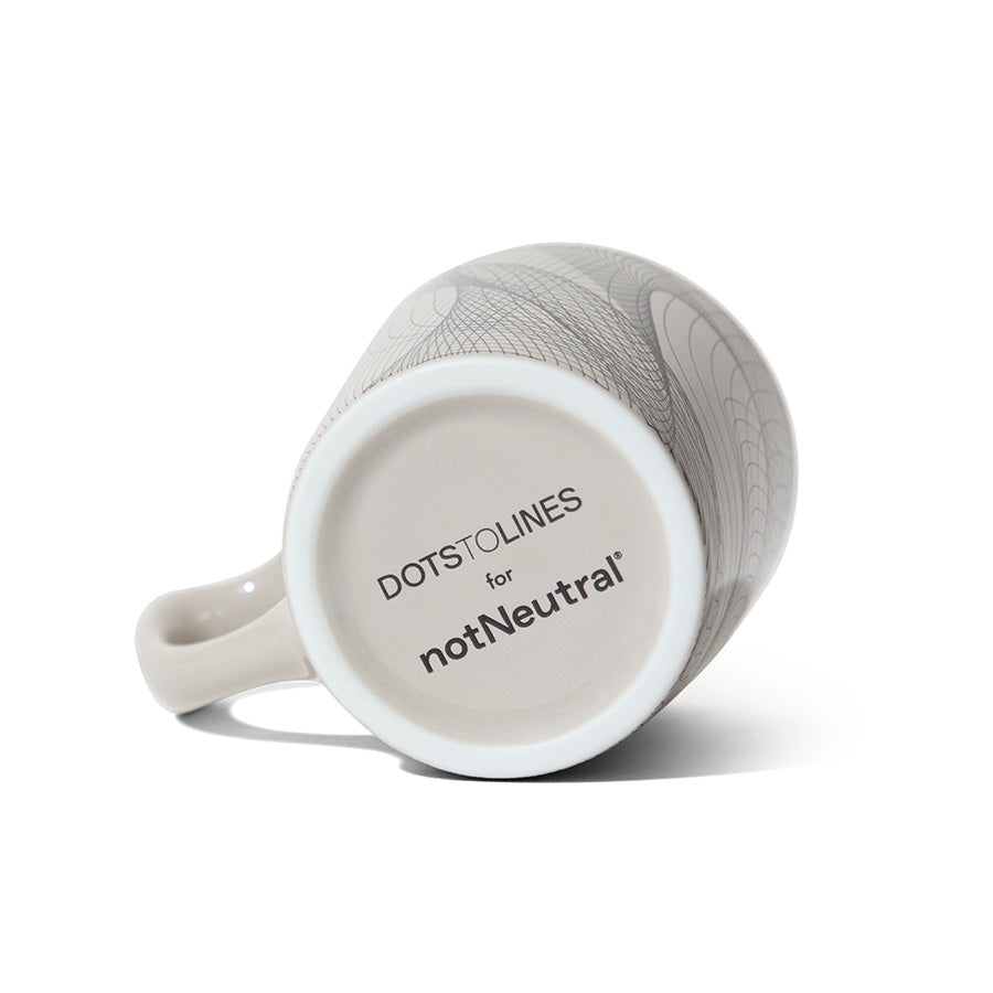 notNeutral x Chaim Machlev Lino Coffee Mug (10oz) - Dots to Lines Gray
