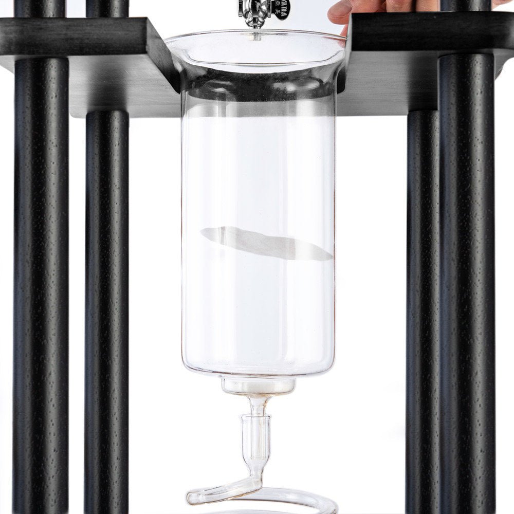 Yama Glass Cold Brew Tower – Black Straight Frame – 25 Cup (100 oz)