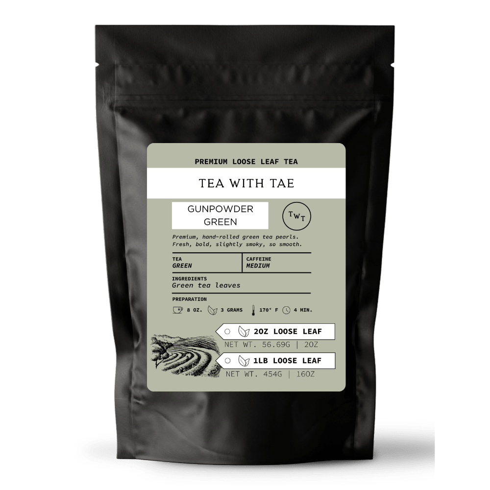 Gunpowder Green Loose Leaf Hot Tea Pouch (2oz. or 1lb.)