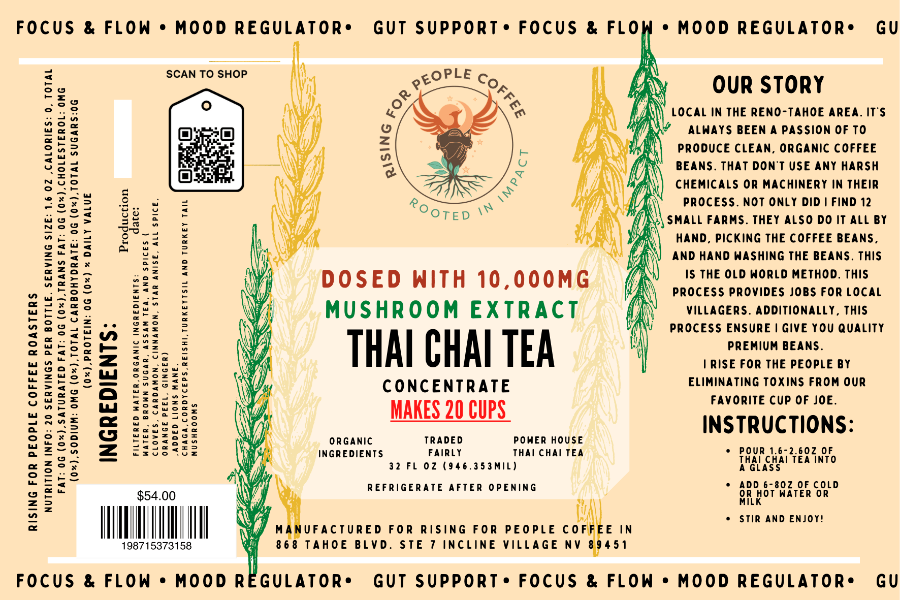 Mushroom Thai Chai Tea Concentrate