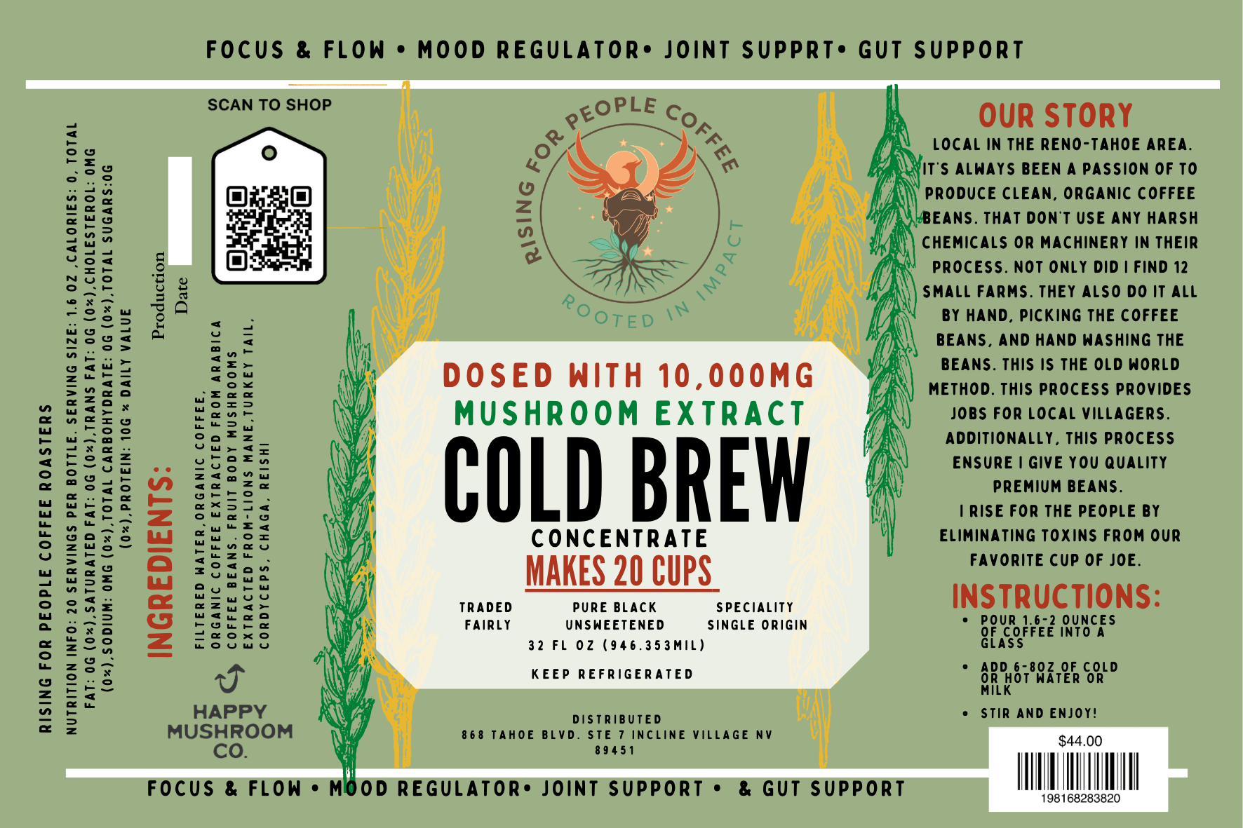 Functional Mushroom Cold Brew Concentrate