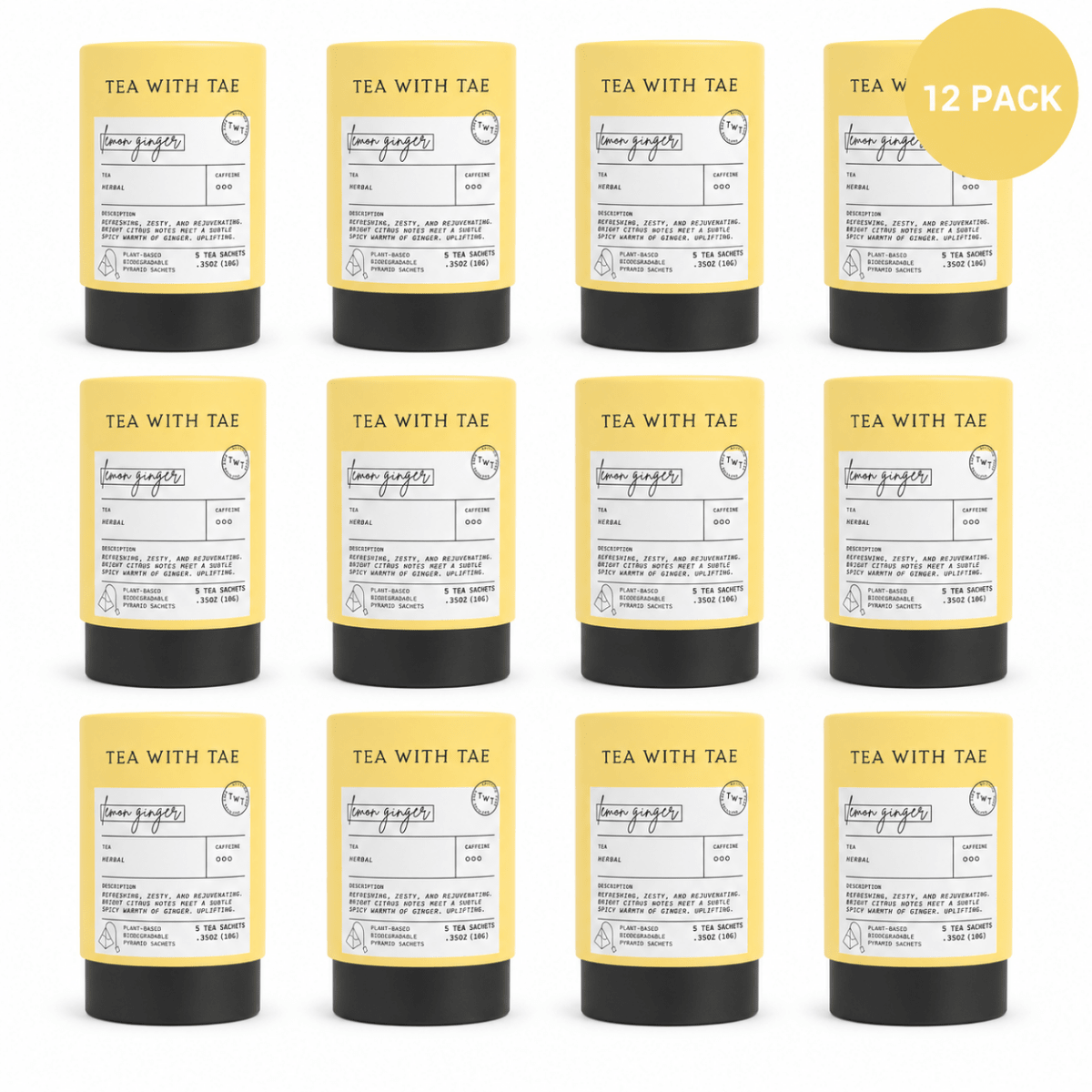 Lemon Ginger Mini Tea Tube (5 tea bags)