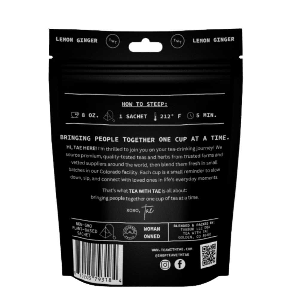 Lemon Ginger Hot Tea  Pouch