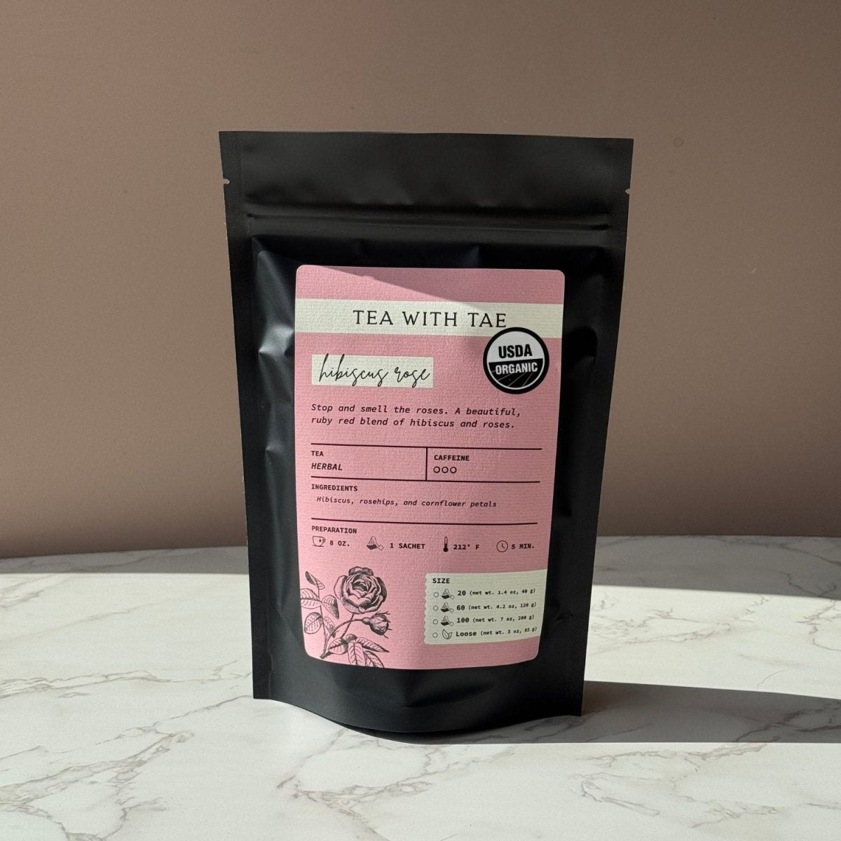 Organic Hibiscus Rose Pouch