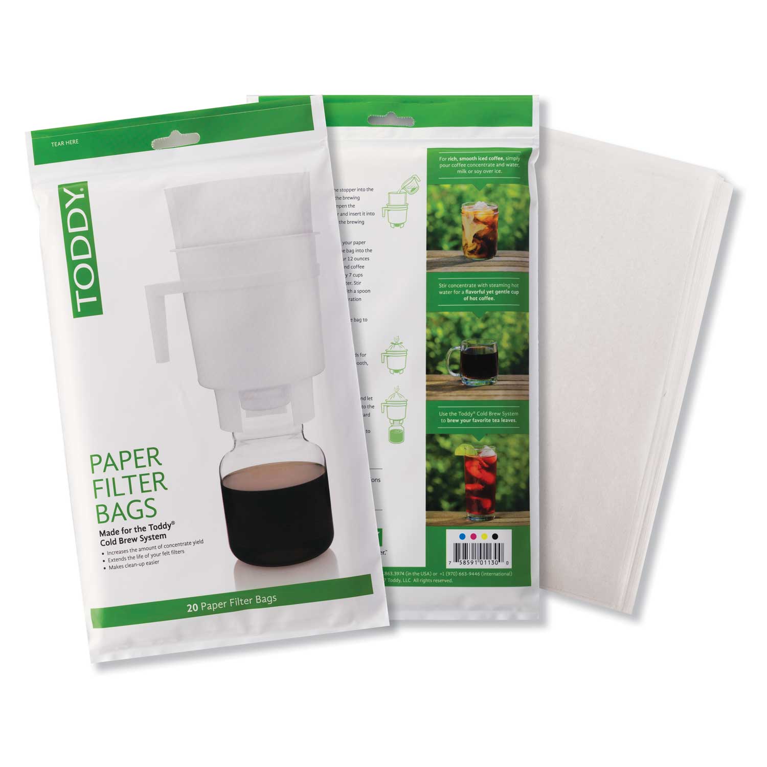 Toddy OS Paper Coffee Filter Bags - 20ct