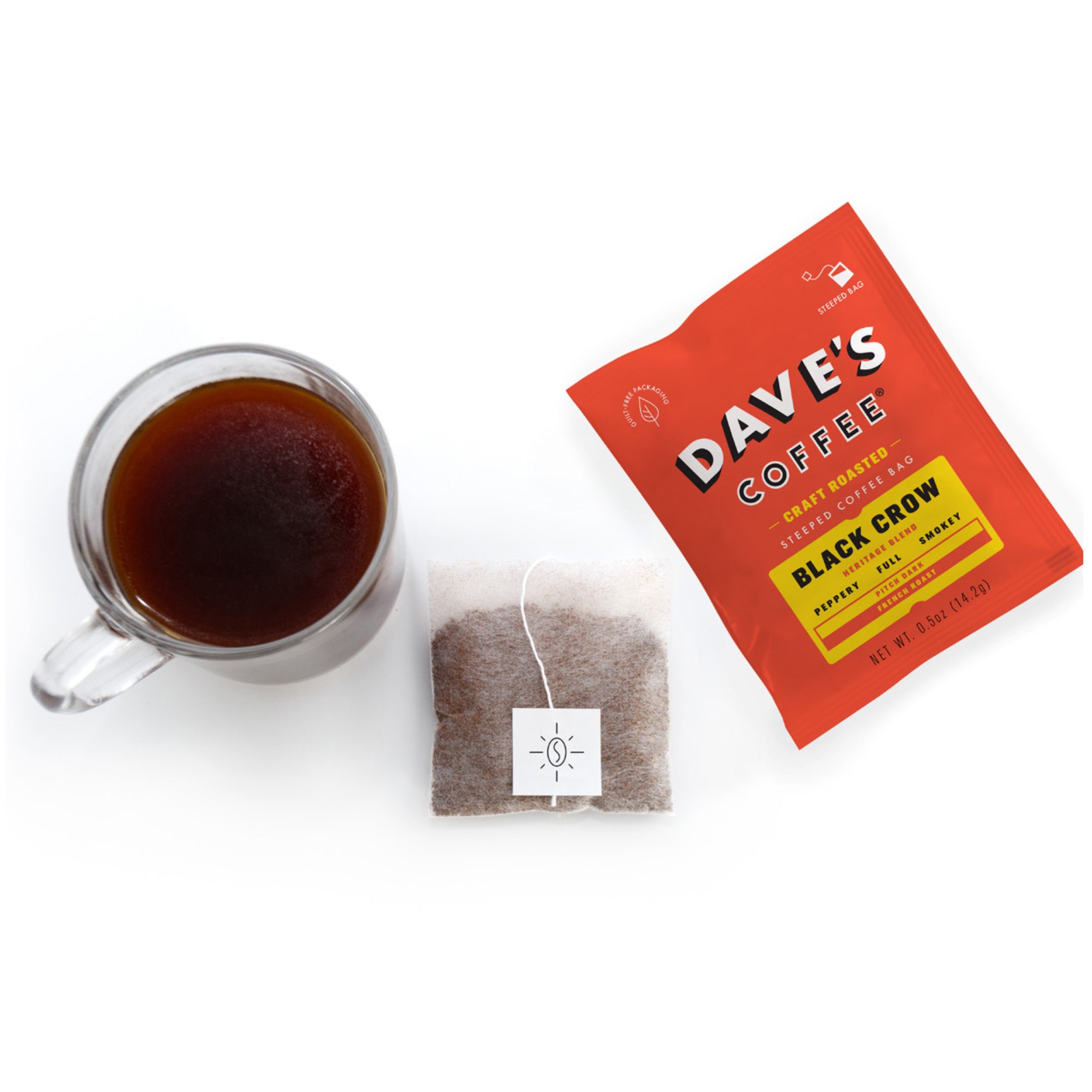Single Serve Steeped Coffee (10 Pack) - Dark Roast Black Crow