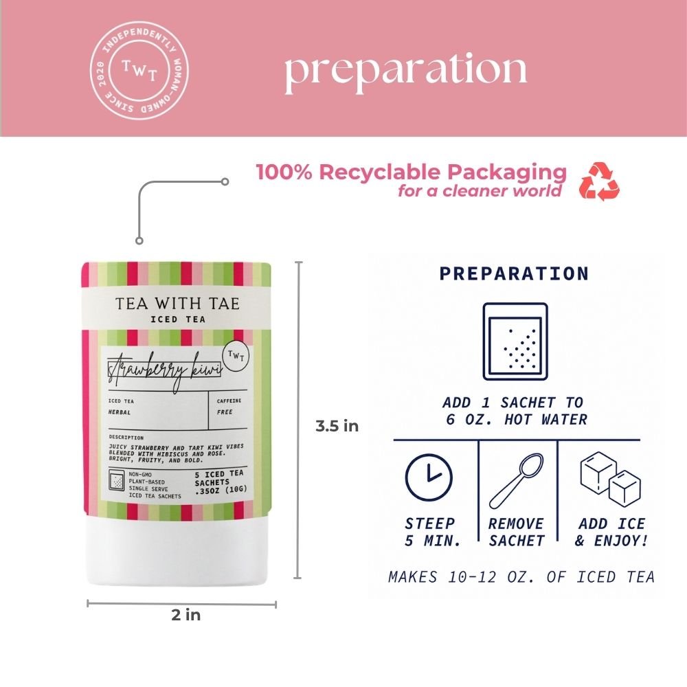 Strawberry Kiwi Iced Mini Tea Tube (5 iced sachets)