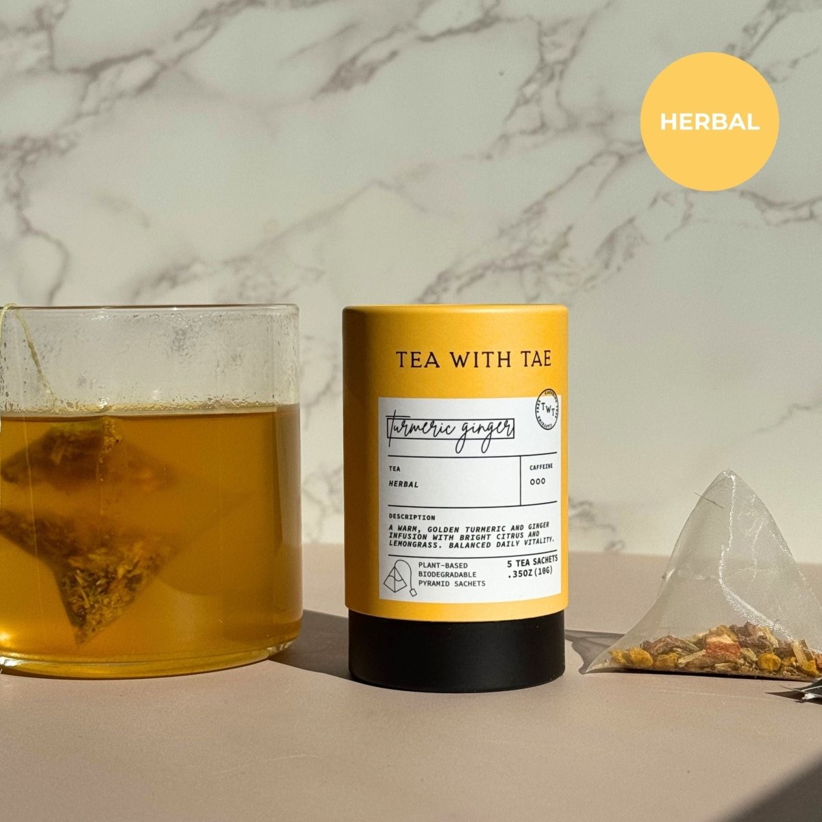 Turmeric Ginger Mini Tea Tube (5 tea bags)