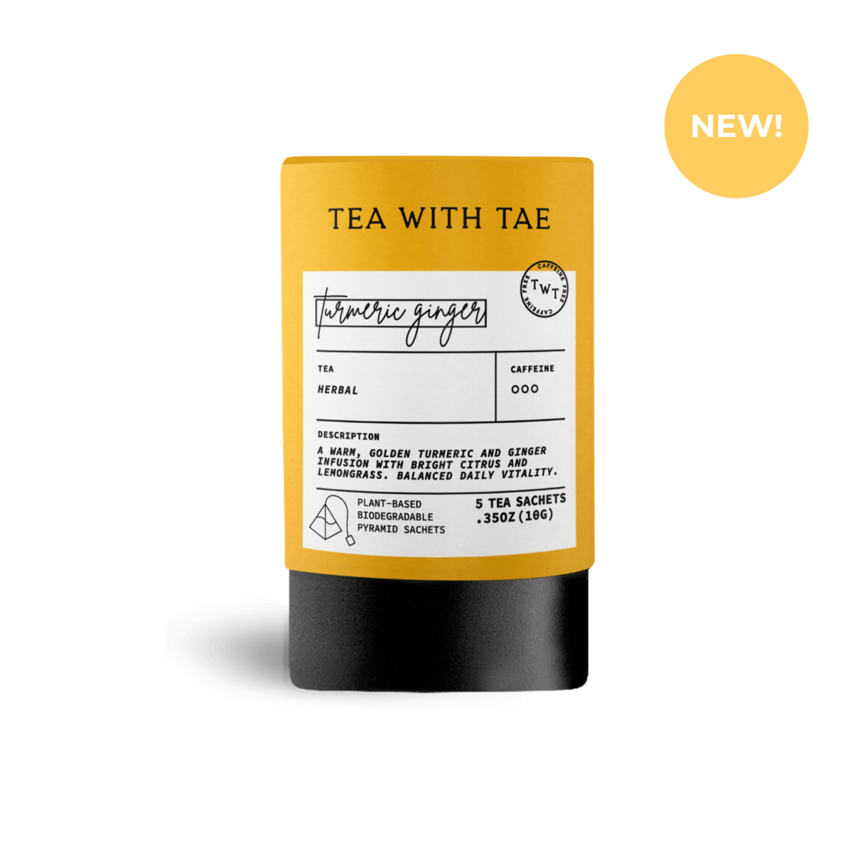 Turmeric Ginger Mini Tea Tube (5 tea bags)