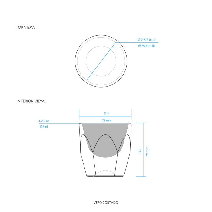 Vero Cortado Glass (4.25oz) - Smoke